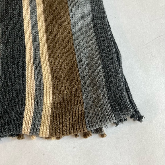 New Joseph Abboud Grey Brown Beige 100% Acrylic Knit Scarf and Hat - Picture 4 of 7